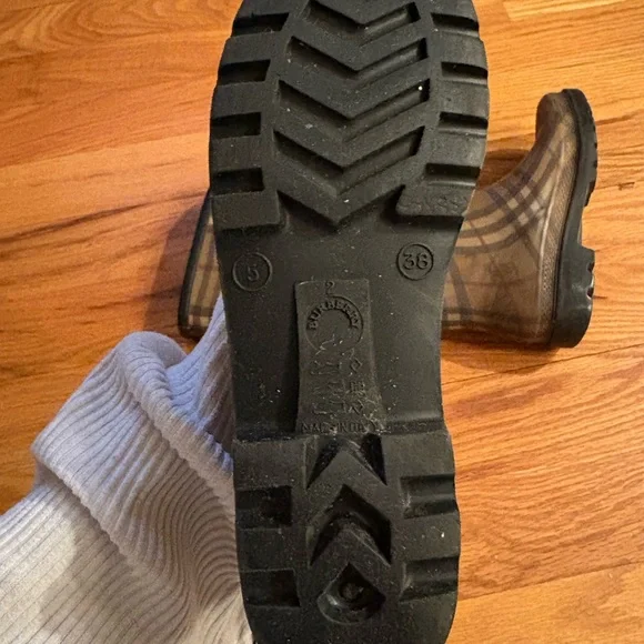 Authentic Burberry Plaid Knee-High Rain Boots - Picture 3 of 3